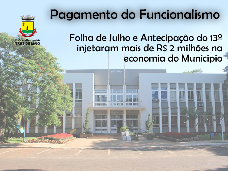 Proventos dos servidores são pagos em dia pelo Executivo Municipal